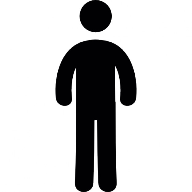 Frontal standing man silhouette Icons | Free Download