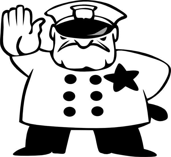 Policeman Black And White Clipart