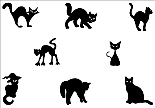 Halloween Cat Silhouette Vector Graphics - Silhouette Clip ...