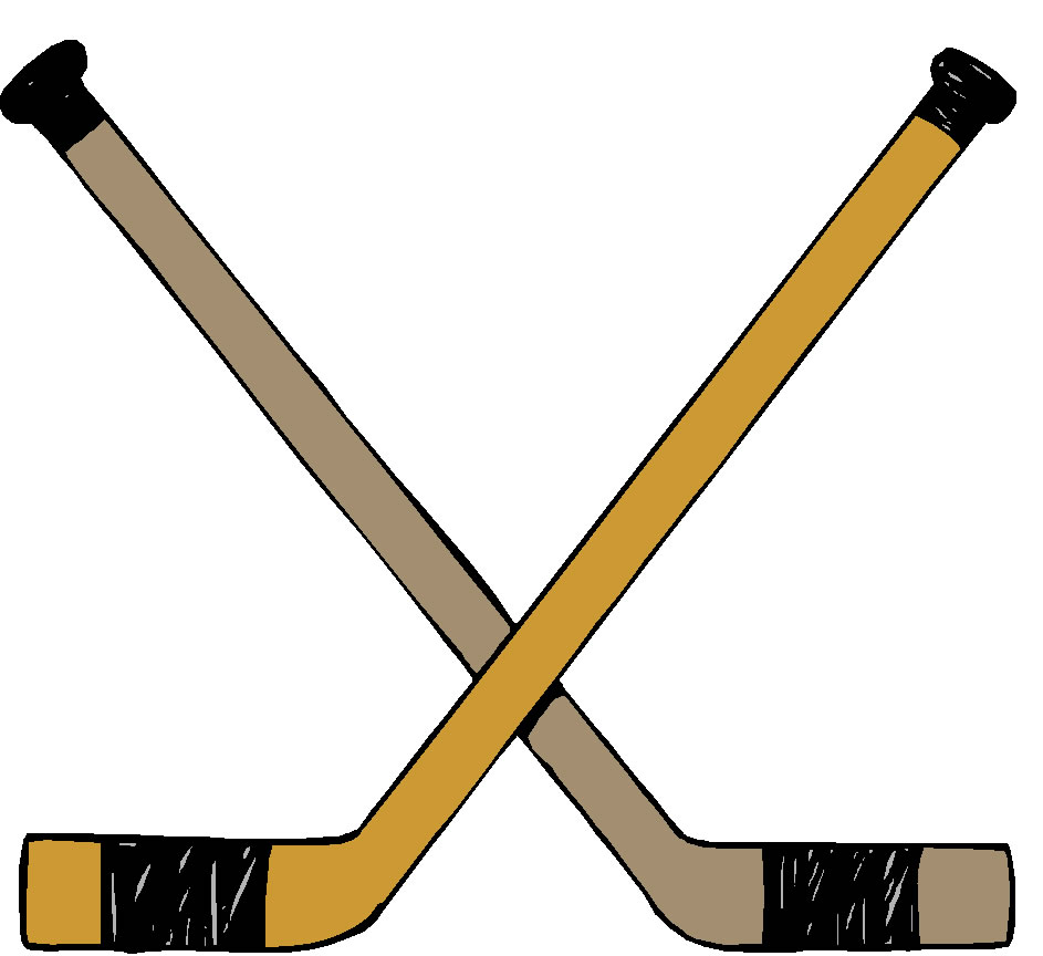 Crossed hockey stick clipart