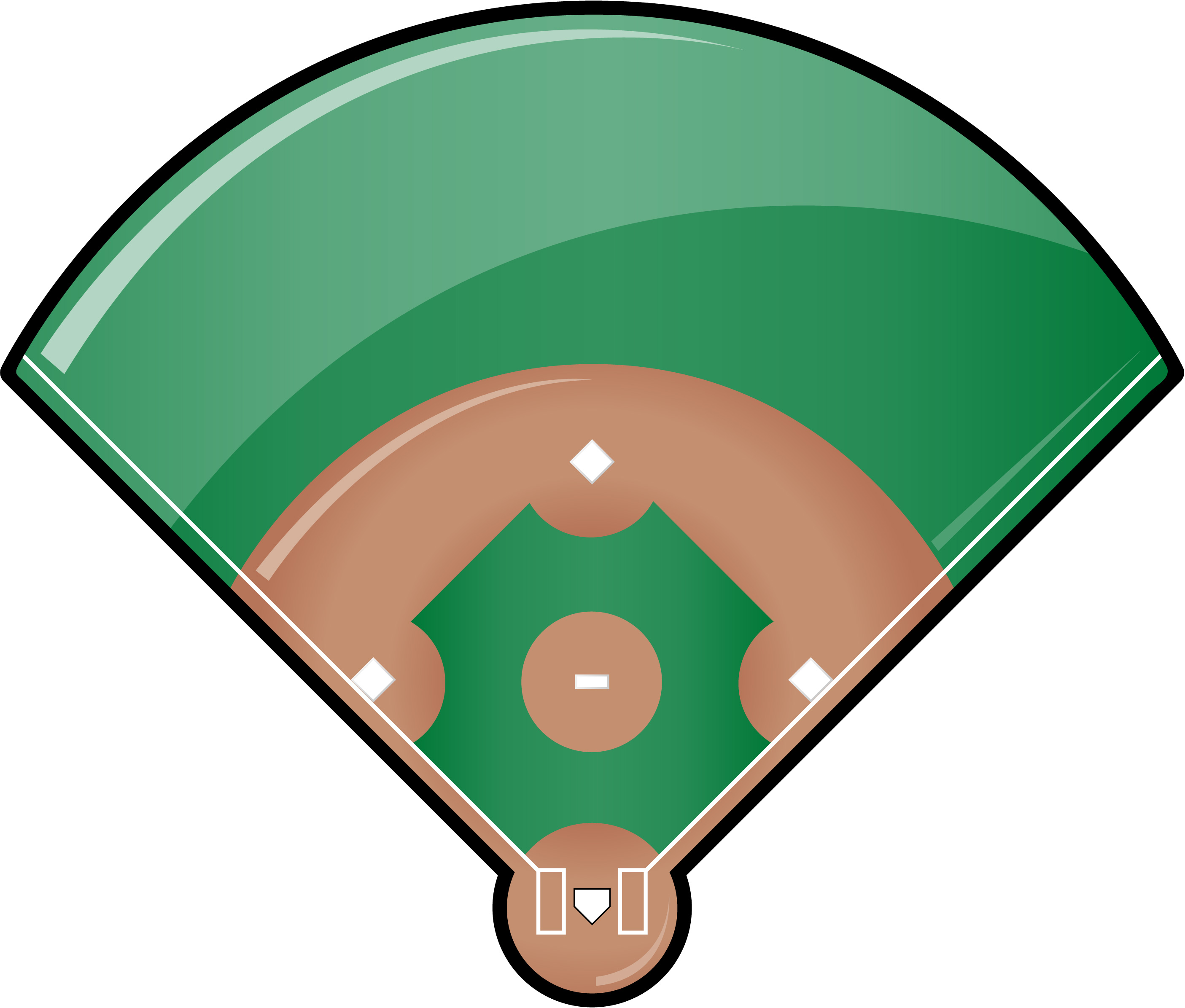 Baseball diamond softball field clipart
