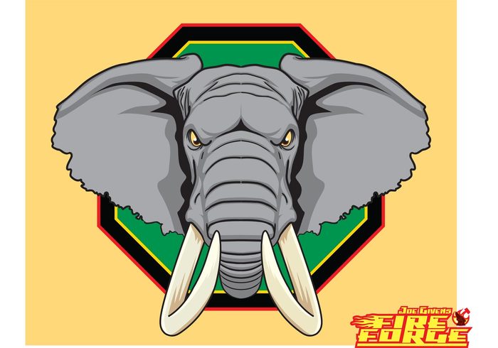 Free African Elephant Head Vector