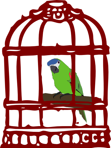 Parrot In A Bird Cage Clip Art - vector clip art ...