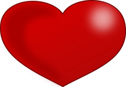 Download Red Glossy Valentine Heart clip art Vector Free