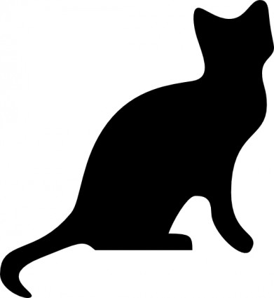 Black cat silhouette clipart