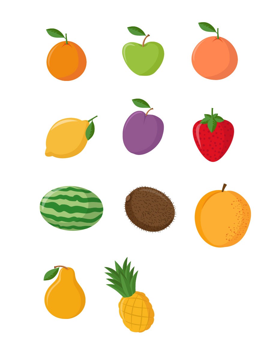 Fruits Vector Pack | Vector Files | VectorVice (11 EPS files)