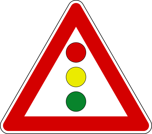 Vertical Traffic Signal Ahead