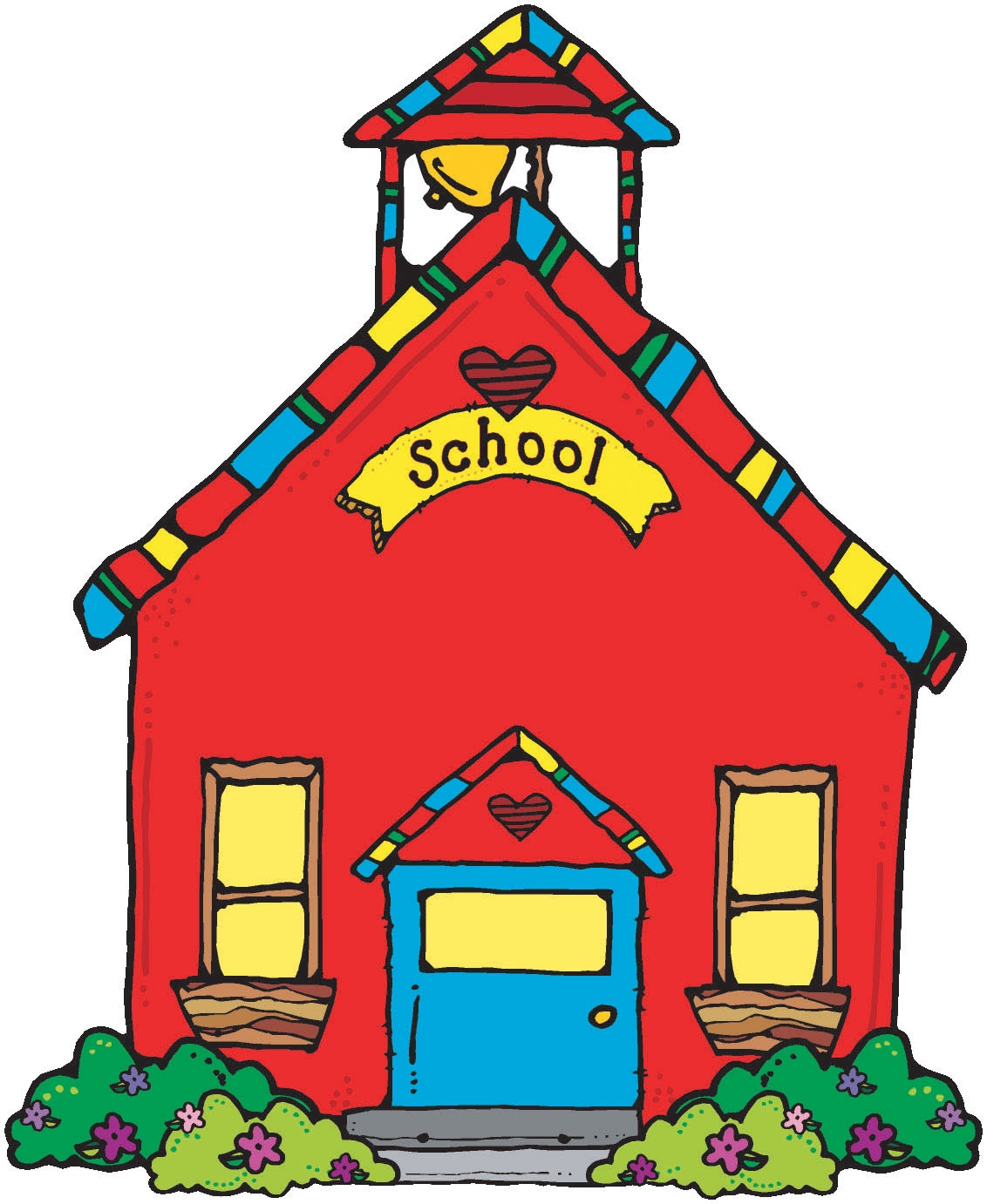 Cute School House Clipart