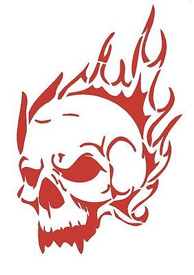SKULL of FLAMES Airbrush Wall Art Paint Stencil Genuine Mylar Re ...