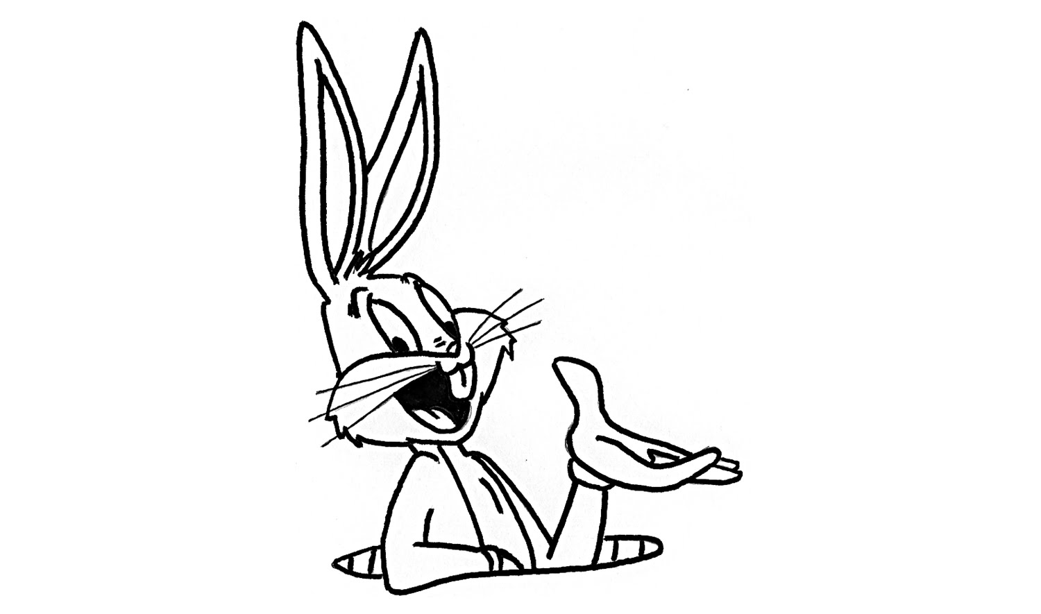 How to Draw Bugs Bunny from Looney Tunes - YouTube