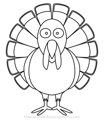Drawing a turkey cartoon