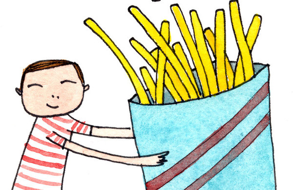 Marc Johns — let's make giant french fries - Original Drawing