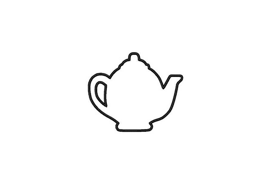 Teapot Applique Machine Embroidery Design