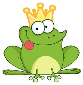 Prince Charming Clipart Image - Froggy Prince Charming with Crown