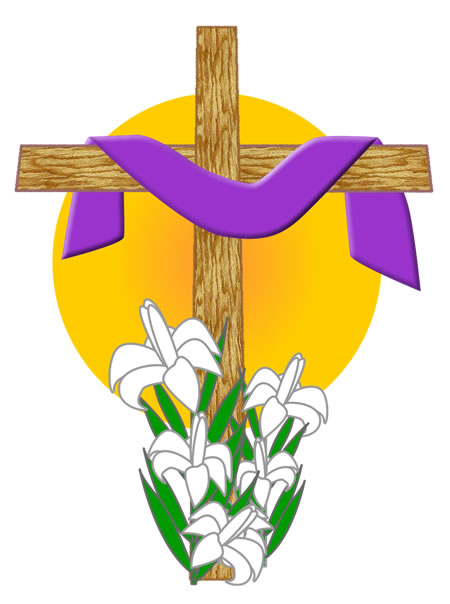 Easter Clip Art: Draped Cross Sunrise Graphic