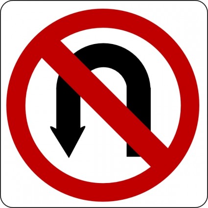 No U Turn Sign clip art Free vector in Open office drawing svg ...