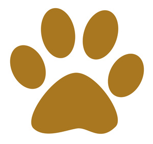 Paw Print Clipart Image - A muddy brown dog paw print