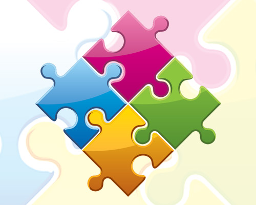 Free Stock. Colorful puzzle | Vecto2000.