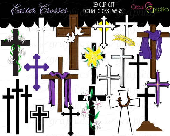 Cross Clip Art Cross Digital Clip Art Clipart by GreatGraphics