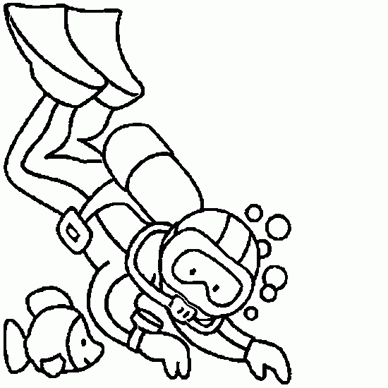 underwater diver coloring pages - photo #7