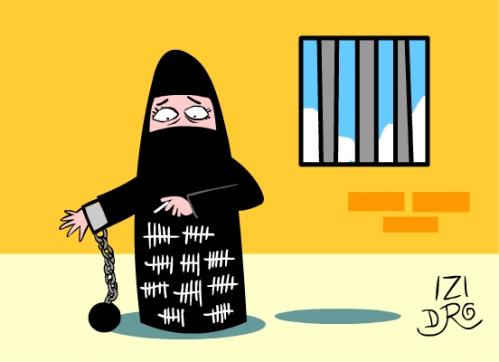 burka jail By izidro | Media & Culture Cartoon | TOONPOOL