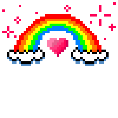 piq - pixel art | "Kawaii Sparkle Rainbow" [100x100 pixel] by igiko