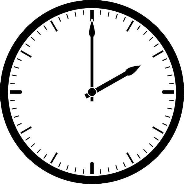 Simple Design Analog Clock Coloring Pages: Simple Design Analog ...