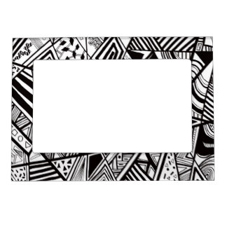 Black White Drawing Magnetic Picture Frames | Zazzle