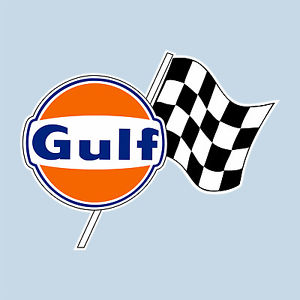 Gulf Checkered Flag Logo Sticker 100 mm 4 034 Wide Decal ...