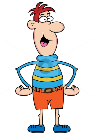 Skinny Man In Shorts Clipart