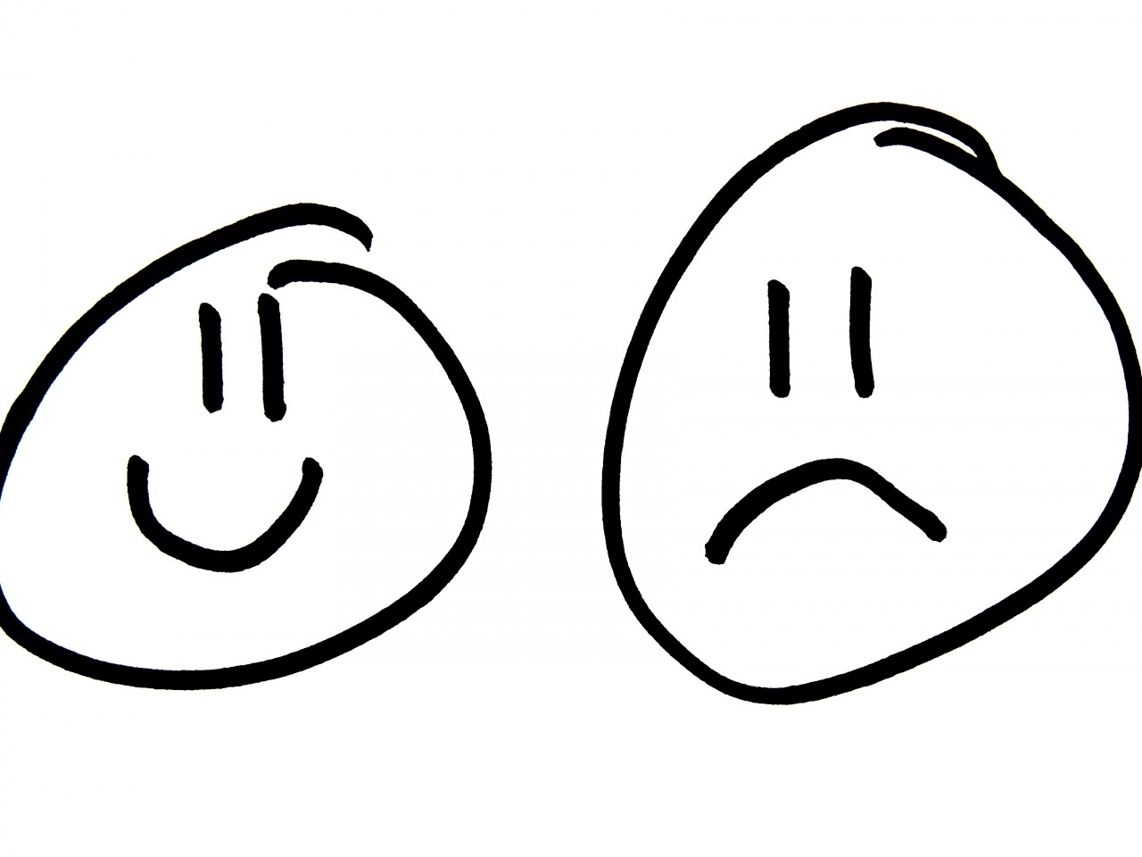Sad Human Face Drawing - photogram