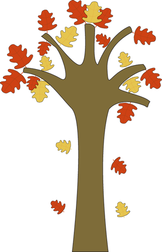 Clipart Of Tree With Falling Leaves