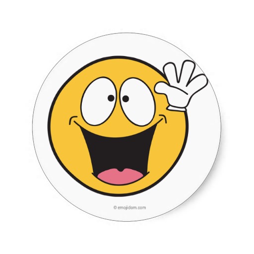 Emojidom stickers: Smiley saying hi from Zazzle.