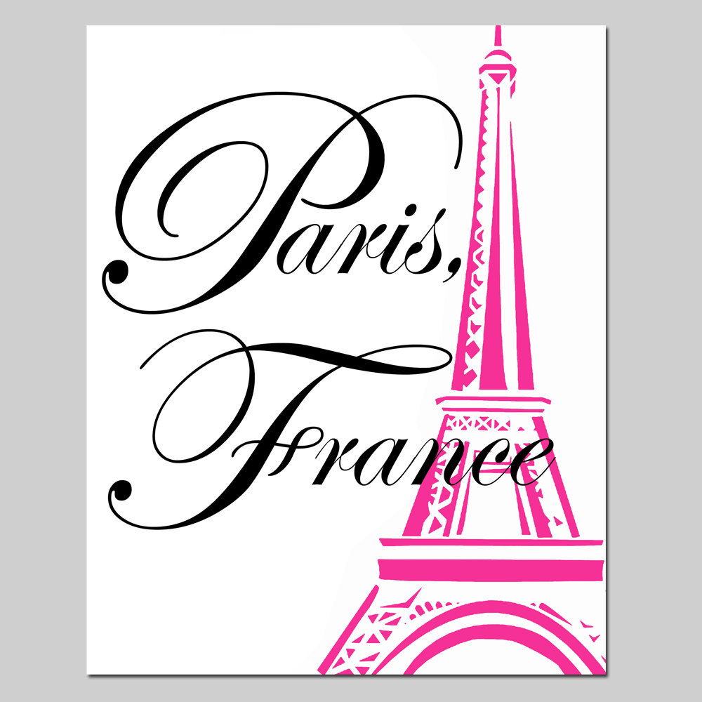 Paris France Eiffel Tower 8x10 Print with Eiffel Tower by Tessyla