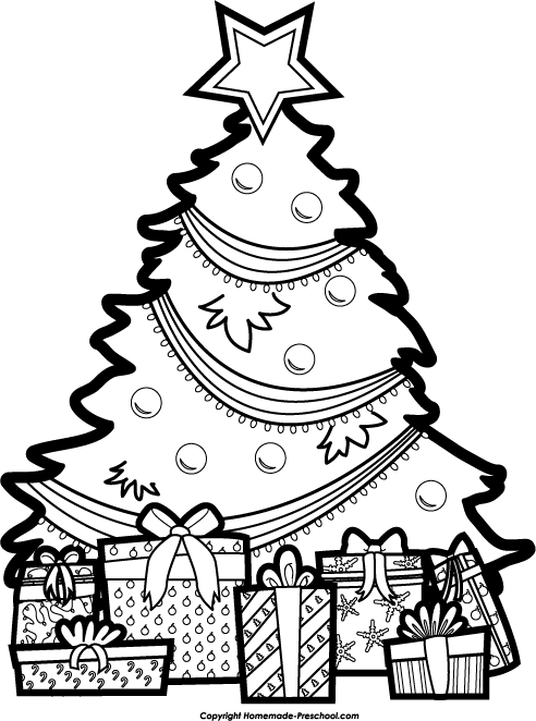 Top Free 14 christmas tree clipart black and white | Download Free ...