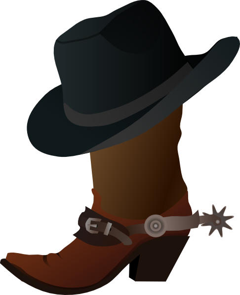 Cowboy Boot And Hat Clip Art - vector clip art online ...