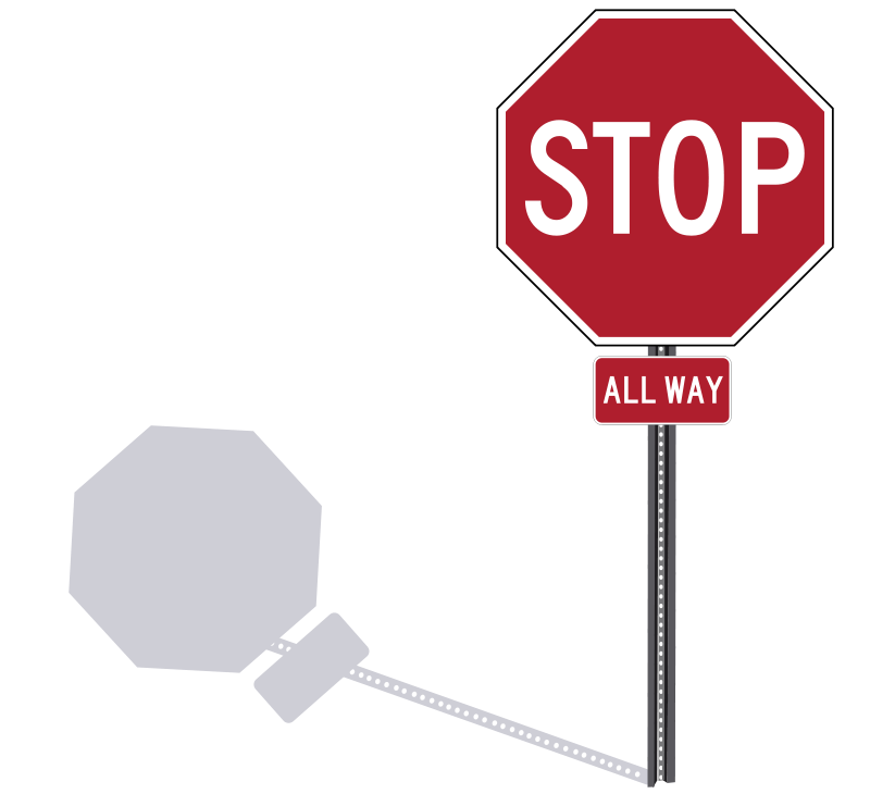 stop sign clip art with a small “all way”