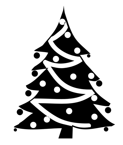 Christmas Tree (black & white) - Free Christmas Graphic - ClipArt Best - ClipArt Best