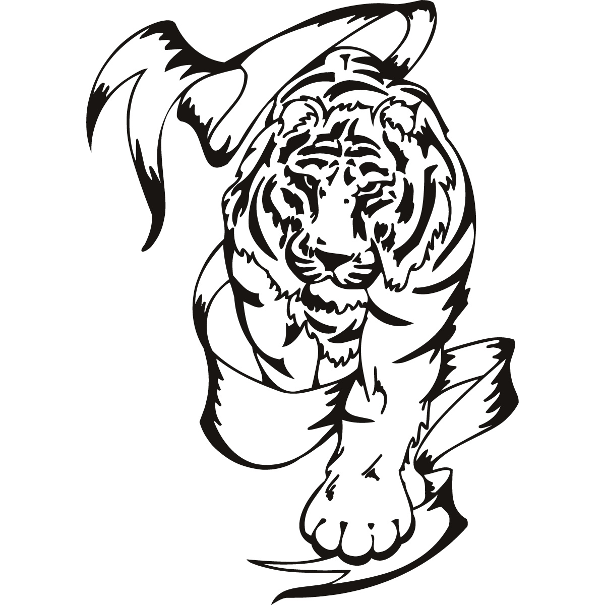 Tribal Tiger Animals Wall Art Stickers Wall Decal Transfers
