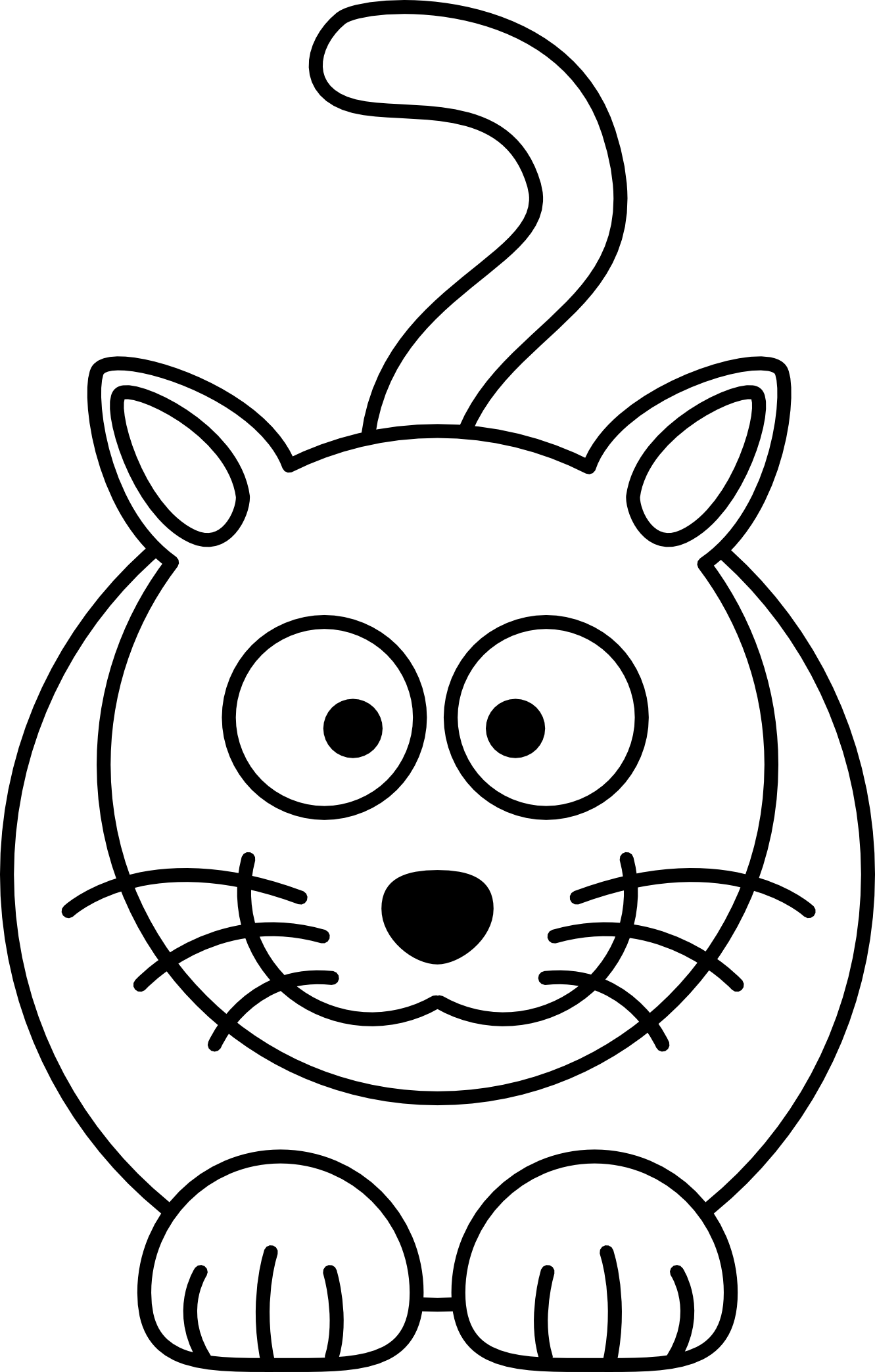 Lemmling Cartoon Cat Black White Line Art Coloring Book Colouring ...