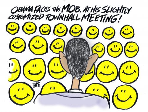 OBAMA faces happy faces By barbeefish | Politics Cartoon | TOONPOOL