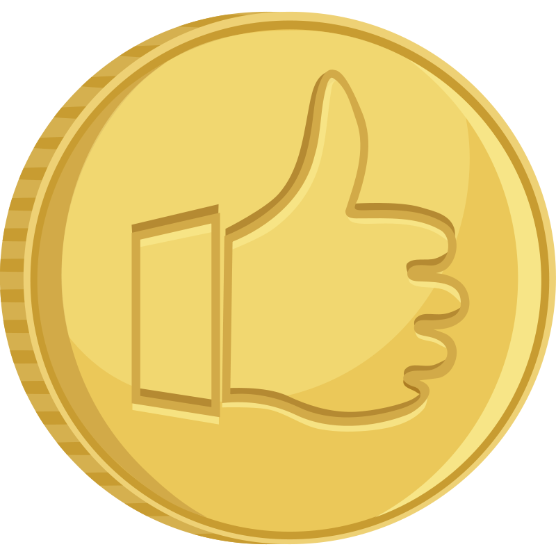 Clipart - Coin thumbs up