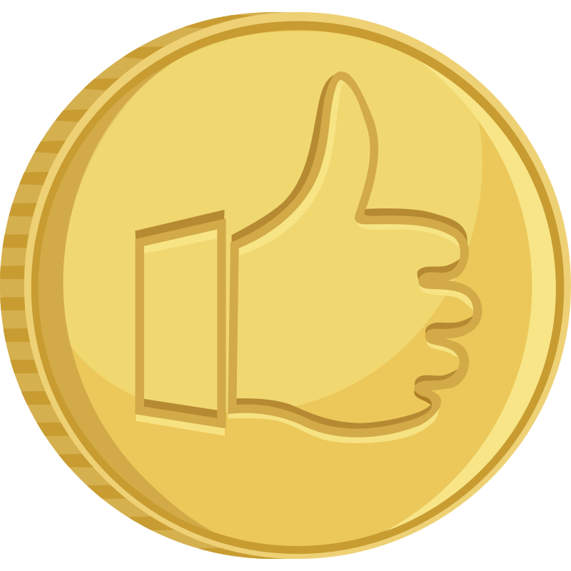 thumbs up clipart coin