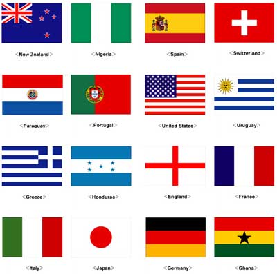 2010 FIFA World Cup Paper Flags ~ Paperkraft.net - Free Papercraft ...