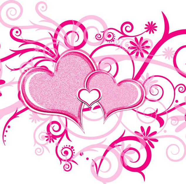 Pink heart-shaped patterns background vector design | Download PSD ...