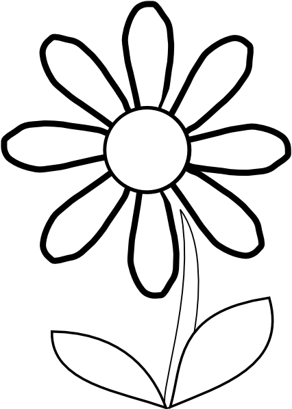 Sunflower clipart black and white outline