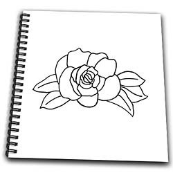 Rose in Full Bloom Outline Art Drawing - Drawing Book ...