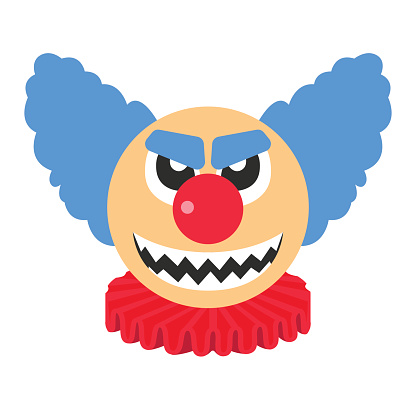 Silhouette Of A Scary Evil Clown Clip Art, Vector Images ...