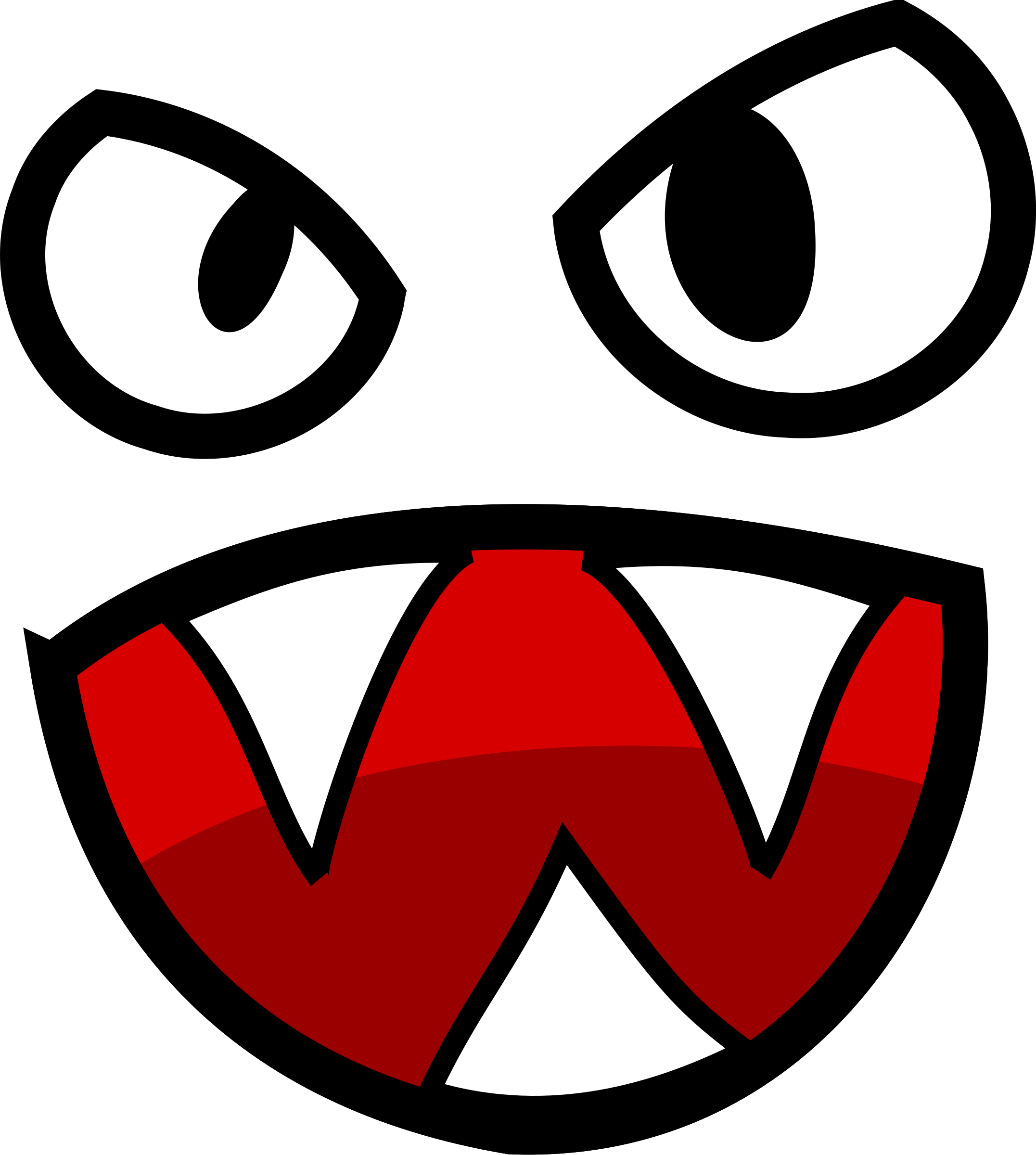 Monster face with big mouth clipart