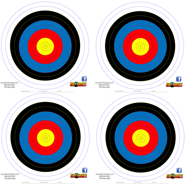 NiceTargets :: Targets Packs :: 40 40cm Single Spot Color Target Pack